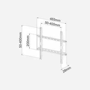 Techly ICA-PLB-162MW Support mural fixe blanc pour écrans 23"-55" (58.4-139.7cm) VESA 400x400mm, charge max 45kg, distance murale 2.8cm, métal - Miniature 3