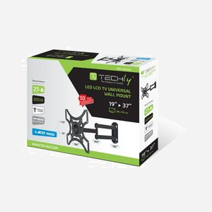 Techly ICA-LCD-2923B Support Mural Orientable TV 19"-37" (48.3-94cm) VESA 75x75-200x200mm, Charge Max 25kg, Inclinaison ±15°, Pivot 180°, Noir - Miniature 2
