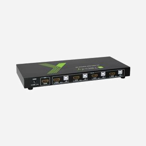 Switch KVM HDMI Techly IDATA-KVM-HDMI4U 4x1 USB 2.0 4Kx2K (3840x2160) avec ports console casque 3.5mm et micro, incluant câbles HDMI et USB - Miniature 3