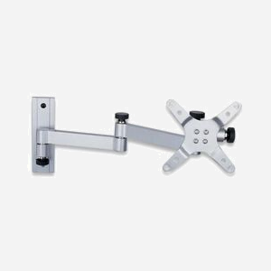 Techly ICA-LCD 104 Support Mural Orientable Argent pour Écran 13-30" (33-76.2cm), VESA 75x75/100x100, Inclinaison +/-15°, Charge 15kg, Distance Mur 8.1-39.2cm