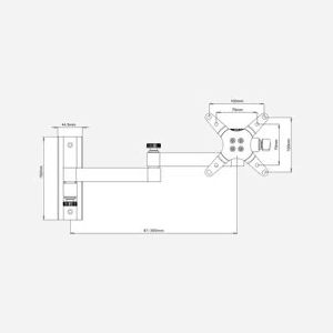 Techly ICA-LCD 104 Support Mural Orientable Argent pour Écran 13-30" (33-76.2cm), VESA 75x75/100x100, Inclinaison +/-15°, Charge 15kg, Distance Mur 8.1-39.2cm - Miniature 3