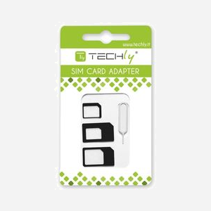 Techly I-SIM-3 : Kit de 3 adaptateurs SIM (Nano-SIM/Micro-SIM vers SIM standard/Micro-SIM), poids 9g, packaging blister - Miniature 2