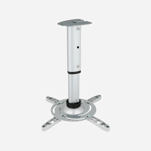 Support plafond pour projecteur Techly ICA-PM-102S Argent, charge 15kg, pivot 360°, inclinaison 0-30°, distance plafond 29.7-37cm, réglable, RoHS.