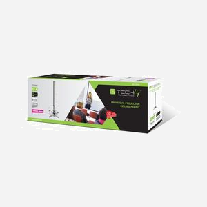 Support plafond pour projecteur Techly ICA-PM-102S Argent, charge 15kg, pivot 360°, inclinaison 0-30°, distance plafond 29.7-37cm, réglable, RoHS. - Miniature 2