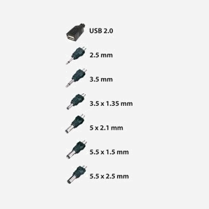 Techly IPW-NTS600G Adaptateur Secteur Universel 7.2W 3-12V 0.6A, 7 Connecteurs DC, USB 2.0, Protections Surcharge/Surchauffe/Court-circuit, Noir, Câble 1.8m - Miniature 3