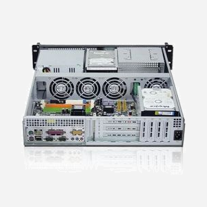 Techly I-CASE IPC-2055 Châssis Serveur Rack 2U Métal Noir Alimentation 350W, 6 baies 3.5" internes, Support Carte Mère ATX, 2x USB 2.0 avant - Miniature 2