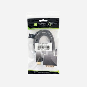 Techly Câble HDMI vers DVI-D 1m Noir - Connecteurs Mâle/Mâle, Résolution 1920x1080, AWG 30, Contacts Plaqué Or, Double Blindage, PVC - Miniature 2
