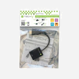 Techly Adaptateur HDMI vers VGA + Audio 3.5mm + Micro USB, Mâle/Femelle, 0.15m, Résolution 1920x1080, HDCP, Noir, Conforme CE/FCC/RoHS - Miniature 2