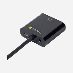 Techly Adaptateur HDMI vers VGA + Audio 3.5mm + Micro USB, Mâle/Femelle, 0.15m, Résolution 1920x1080, HDCP, Noir, Conforme CE/FCC/RoHS - Miniature 4