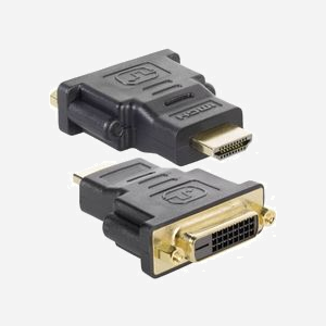 Techly Adaptateur HDMI mâle vers DVI-D femelle contacts or, noir, IADAP-HDMI-606, 40.2x40.2x15.2mm, 28g, Certifié CE/RoHS/UL, HDMI High Speed - Miniature 1