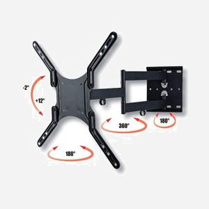 Techly ICA-PLB-136M Support Mural TV 23"-55" (58.4-139.7cm) Charge Max 45kg VESA 100x100-400x400 Inclinaison -2°/+12° Pivotement/Rotation 180° Noir - Miniature 5