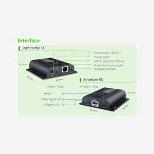 Techly IDATA-EXTIP-383RV4 Récepteur AV 1080p HDBaseT sur Cat5/5e/6 (120m, 60Hz, IR 20-60kHz) Sortie HDMI, Alimentation 5V, Conforme CE/RoHS/WEEE - Miniature 5