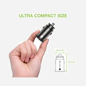 Techly IUSB2-CAR5-AC38W Chargeur Auto Universel 38W Allume-cigare, USB-A & USB-C Quick Charge 3.0, 12-24V, Protections Surcharge/Surtension/CC - Miniature 3