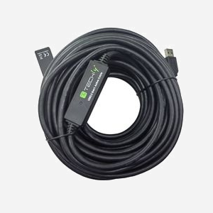 Techly ICUR30200G : Câble USB 3.2 Gen 1 (3.1 Gen 1) A-A, 20m, Noir - Connecteur Mâle vers Femelle, Conforme CE/FCC/RoHS - Miniature 3