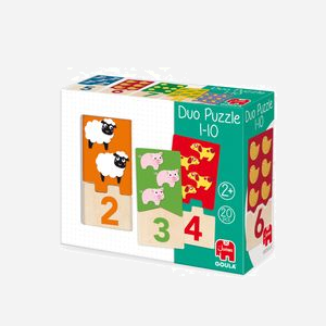 Puzzle Duo Jumbo 53329 - Puzzle Bois/Carton Multicolore 20 pièces - Apprentissage Mathématiques et Motricité - 75x210x170mm - Dès 2 ans - Miniature 2