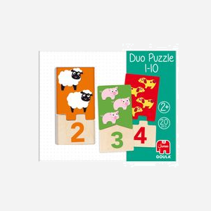 Puzzle Duo Jumbo 53329 - Puzzle Bois/Carton Multicolore 20 pièces - Apprentissage Mathématiques et Motricité - 75x210x170mm - Dès 2 ans - Miniature 3