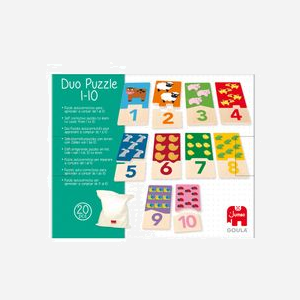 Puzzle Duo Jumbo 53329 - Puzzle Bois/Carton Multicolore 20 pièces - Apprentissage Mathématiques et Motricité - 75x210x170mm - Dès 2 ans - Miniature 4