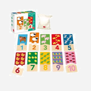 Puzzle Duo Jumbo 53329 - Puzzle Bois/Carton Multicolore 20 pièces - Apprentissage Mathématiques et Motricité - 75x210x170mm - Dès 2 ans - Miniature 5