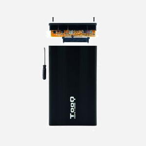 TooQ TQE-2510B Boîtier HDD 2.5" Noir Aluminium, USB 2.0, SATA I/II/III, Hot Swap, jusqu'à 0.75To, Windows/macOS/Linux, 138x71x12mm - Miniature 3