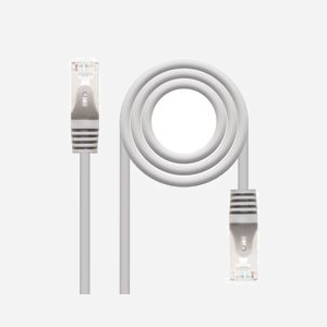 Nanocable 10.20.0803 : Câble réseau Cat6e 3m Gris F/UTP (FTP) RJ45 mâle-mâle, contacts cuivre, blindage connecteur aluminium, AWG24, RoHS