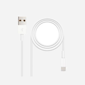Câble Nanocable 10.10.0401 Lightning vers USB-A 1m Blanc - USB 2.0, RoHS - Pour iPhone, iPad, iPod - Dimensions packaging: 160x10x100mm, 17g
