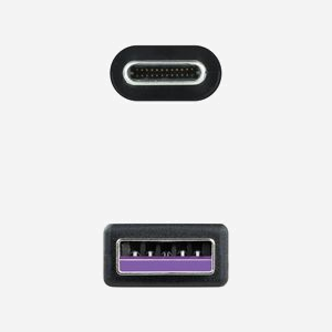Nanocable 10.01.2100 : Câble USB 2.0 Type-C vers Type-A, Mâle/Mâle, 0.5m, Noir, Transfert 480 Mbit/s, Courant Max 3A, Certifié USB-IF/RoHS - Miniature 3