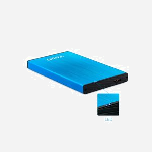 Boîtier HDD TooQ TQE-2527BL 2.5" USB 3.2 Gen 1 (3.1 Gen 1) Micro-USB B Aluminium Noir/Bleu SATA II/III Support 3 To Compatible Windows/macOS/Linux - Miniature 3