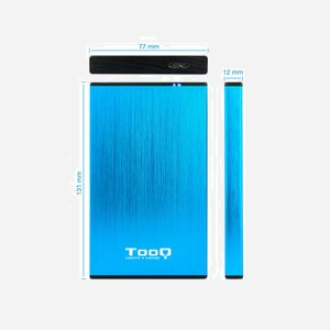 Boîtier HDD TooQ TQE-2527BL 2.5" USB 3.2 Gen 1 (3.1 Gen 1) Micro-USB B Aluminium Noir/Bleu SATA II/III Support 3 To Compatible Windows/macOS/Linux - Miniature 5