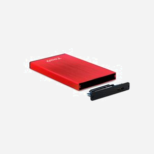 Boîtier HDD TooQ TQE-2527R 2.5" SATA/SATA II/SATA III USB 3.2 Gen 1 (USB 3.1 Gen 1) Micro-USB B Aluminium Noir/Rouge - Supporte 3 To - Miniature 3