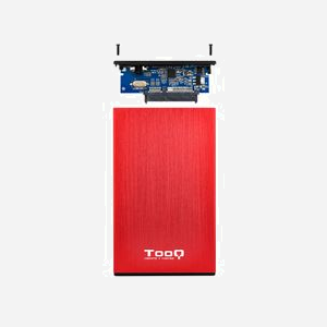 Boîtier HDD TooQ TQE-2527R 2.5" SATA/SATA II/SATA III USB 3.2 Gen 1 (USB 3.1 Gen 1) Micro-USB B Aluminium Noir/Rouge - Supporte 3 To - Miniature 5