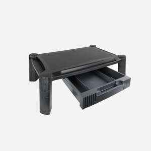 TooQ MMPSSD01 Support Bureau Autonome pour Écran Plat (jusqu'à 10kg), Hauteur Réglable Manuellement, Gestion des Câbles, Base Antidérapante, Noir, 500x330x168mm - Miniature 2