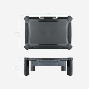 TooQ MMPSSD01 Support Bureau Autonome pour Écran Plat (jusqu'à 10kg), Hauteur Réglable Manuellement, Gestion des Câbles, Base Antidérapante, Noir, 500x330x168mm - Miniature 3