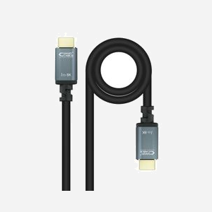 Nanocable 10.15.8002: Câble HDMI 2.1 2m, HDMI Type A, Contacts Or, 48 Gbit/s, 3D, HDR, ARC, Blindage Mylar, Résolution 7680x4320 - Miniature 1