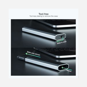 Boîtier SSD TooQ Shura TQE-2223G M.2 PCIe NVMe USB 3.2 Gen 1 Type-C Gris Aluminium, Support 1x M.2 jusqu'à 2To, 10Gbit/s, Compatible Windows/macOS/Linux - Miniature 4