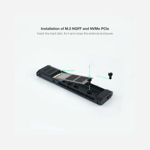 Boîtier SSD TooQ Shura TQE-2223G M.2 PCIe NVMe USB 3.2 Gen 1 Type-C Gris Aluminium, Support 1x M.2 jusqu'à 2To, 10Gbit/s, Compatible Windows/macOS/Linux - Miniature 5