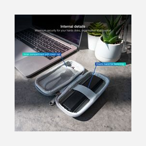 TooQ TQBC-M201G Housse de Protection Grise pour SSD M.2, Résistante aux Chocs et Rayures, Dimensions 40x122x26mm, avec Poignée et Poche - Miniature 4