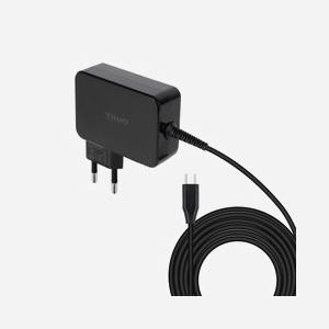 TooQ TQLC-USBCGAN90PD Chargeur Secteur 90W USB-C Power Delivery 3.0, GaN, 110-240V, Câble USB-C intégré 1.8m, Noir, Certifié CE/FCC/RoHS
