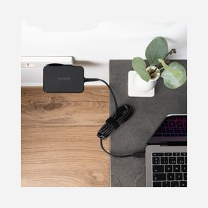 TooQ TQLC-USBCGAN90PD Chargeur Secteur 90W USB-C Power Delivery 3.0, GaN, 110-240V, Câble USB-C intégré 1.8m, Noir, Certifié CE/FCC/RoHS - Miniature 2