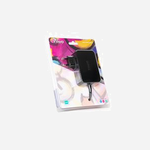 TooQ TQLC-USBCGAN90PD Chargeur Secteur 90W USB-C Power Delivery 3.0, GaN, 110-240V, Câble USB-C intégré 1.8m, Noir, Certifié CE/FCC/RoHS - Miniature 3