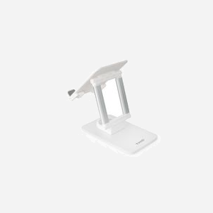 TooQ PH-HERMES-LUNA Support Passif Bureau pour Mobile/Tablette 12.9" Max, Rotation 360°, Hauteur Ajustable, Pliable, Blanc, Charge Max 1kg - Miniature 3