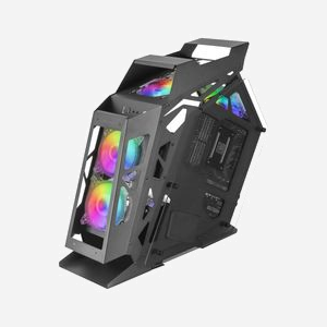 Mars Gaming MC61 Tower PC Noir, Micro-ATX/Mini-ITX, Double Fenêtre Verre Trempé, 4 Ventilateurs 120mm ARGB, Refroidissement Liquide, USB 3.2 Gen 1