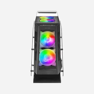 Mars Gaming MC61 Tower PC Noir, Micro-ATX/Mini-ITX, Double Fenêtre Verre Trempé, 4 Ventilateurs 120mm ARGB, Refroidissement Liquide, USB 3.2 Gen 1 - Miniature 2