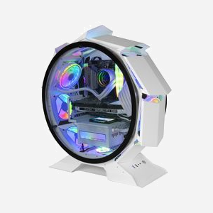 Boîtier PC Tower Mars Gaming MCORBW Blanc, Micro-ATX/Mini-ITX, Double Verre Trempé, Refroidissement Air/Liquide, USB 3.2 Gen 1, Intérieur XL, Long. max GPU 340mm - Miniature 1