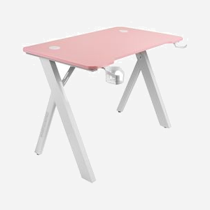 Mars Gaming MGD100RGBP Bureau Gaming 100x60cm, Plateau Fibre Carbone Rose, Cadre Acier Blanc, Rétroéclairage RGB, Supports Casque/Boisson, <100kg - Miniature 2