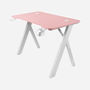 Mars Gaming MGD100RGBP Bureau Gaming 100x60cm, Plateau Fibre Carbone Rose, Cadre Acier Blanc, Rétroéclairage RGB, Supports Casque/Boisson, <100kg - Miniature 3