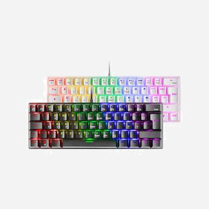 Mars Gaming MK60 - Clavier Mécanique 60% AZERTY FR, RGB, Anti-ghosting, USB - Switches Anti-Poussière, ABS Double Injection - Compatible Windows/macOS/Linux