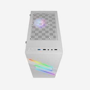 Mars Gaming MCU3W Boîtier PC Tower Blanc - ATX/microATX/Mini-ITX, 2x3.5", 3x2.5", Vent. ARGB 120mm, Façade ARGB, Fenêtre verre trempé, USB 3.2 Gen 1 - Miniature 3