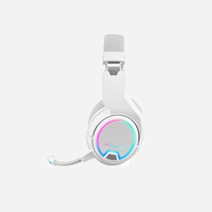 Mars Gaming MHW-100W Casque Gaming Circum-Aural Blanc, Filaire/Sans Fil 2.4GHz, HP 50mm, Micro ENC Amovible, Autonomie 40h, USB Type-C, PC/PS/Xbox/Switch - Miniature 2