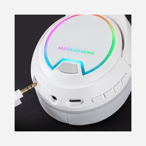 Mars Gaming MHW-100W Casque Gaming Circum-Aural Blanc, Filaire/Sans Fil 2.4GHz, HP 50mm, Micro ENC Amovible, Autonomie 40h, USB Type-C, PC/PS/Xbox/Switch - Miniature 4