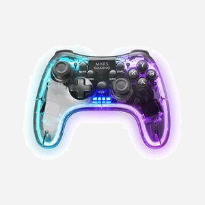 Mars Gaming MGP24 Manette de Jeu Sans Fil 2.4GPRO, Rétroéclairage RGB, Vibration Haptique, PC/PS3/PS4/Xbox 360/Android/MAC, Batterie 10h - Miniature 2